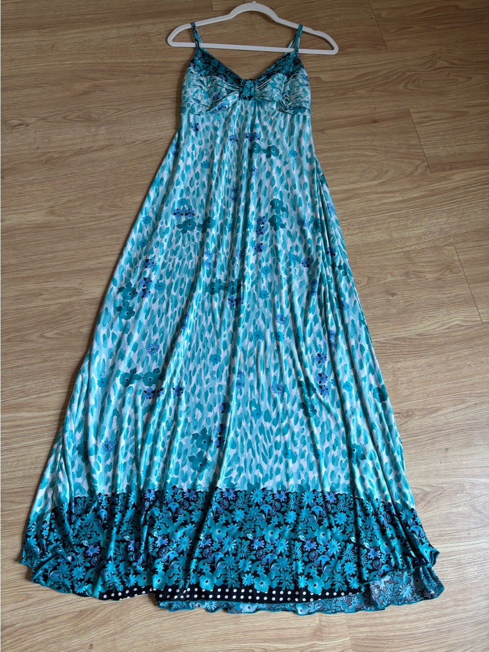 Teal Floral & Aqua Maxi Dress — Brand BAM BAM